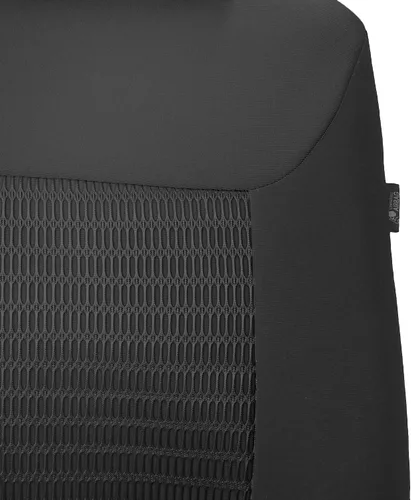 Miniatura 4 de FH Group Fundas de asiento de coche de tela de alta calidad, juego de tres filas, fundas de asiento de automóvil color negro sólido, bolsa de aire