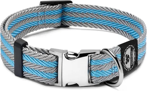 Regal Dog Products Collar mediano para mascotas con hebilla grabada personalizada, collares de sarga duraderos para perros pequeños, collares para