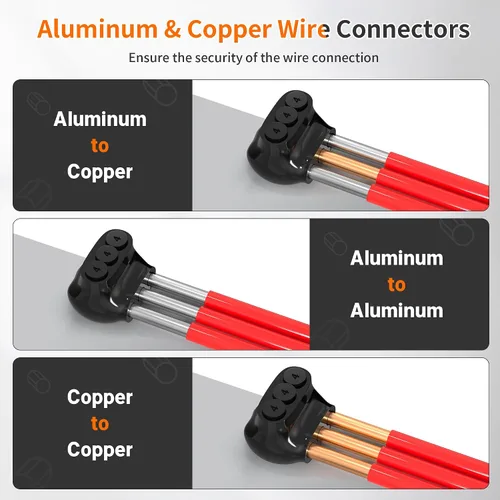Miniatura 4 de Joinfworld Conector Multipuerto Aislado de 3 Puertos Conectores de Alambre de Aluminio a Cobre 4-14AWG Entrada de Un Solo Lado Conectores de Cable 3