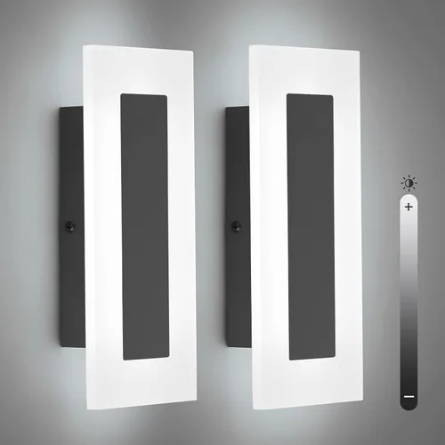 Miniatura 9 de LMQNINE Moderno aplique de pared de acrílico LED, luz blanca cálida, cromado, 6000 K, para dormitorio, pasillo, escaleras, baño, iluminación Cromo