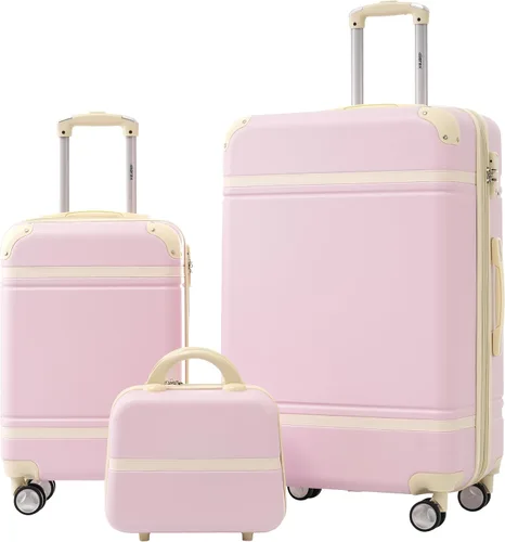 Miniatura 210 de Merax Juegos de equipaje de mano en maleta aprobada por aerolíneas, estuche rígido con ruedas giratorias expandibles, Negro