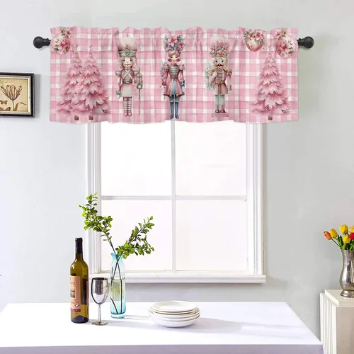 Miniatura 4 de Cenefa de ventana de Navidad para cocina, sala de estar, cortina de ventana temática de vaqueras para dormitorio, baño, cenefa de ventana Howdy