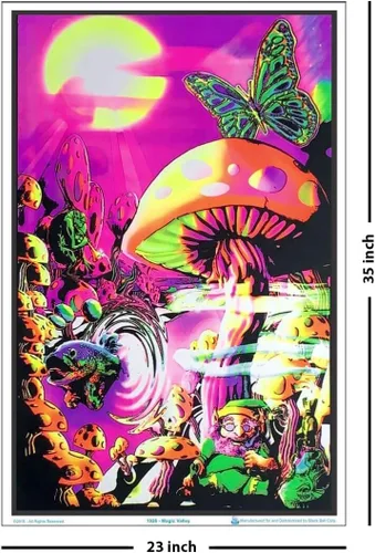 Miniatura 3 de Scorpio Posters Magic Valley - Póster de luz negra, flocado, 23 x 35 pulgadas