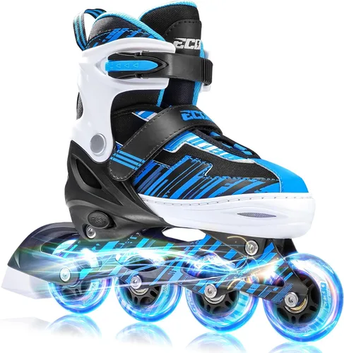 Patines en línea ajustables para niños y niñas de 5-8 y 8-12 años con ruedas iluminadas, patines para niños de 4-12 años, patines para adolescentes