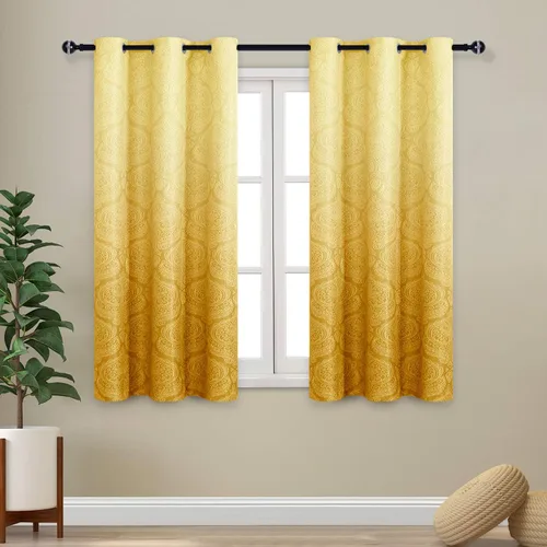 Miniatura 123 de DWCN - Cortinas blackout para dormitorio, diseño de damasco con aislamiento térmico y ojales, para sala de estar, juego de 2 paneles de cortina Gris