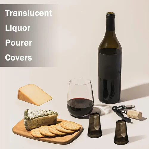 Miniatura 3 de Chengu 24 fundas para botellas de licor, cubiertas de boquilla para botellas, dispensador universal de vertido, tapas de boquilla de goma de Negro