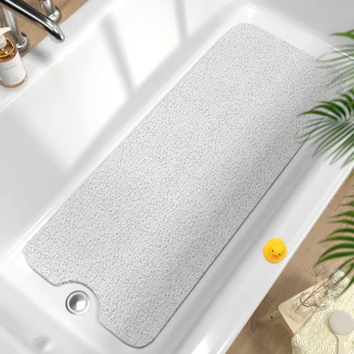 Miniatura 13 de HITSLAM Tapete de ducha antideslizante, tapete de bañera antideslizante de 24 x 24 pulgadas con drenaje, tapete de baño de ducha de PVC suave