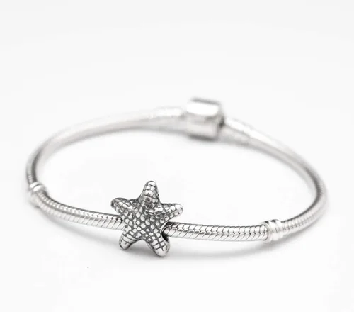 Miniatura 2 de Adabele 1 pieza auténtica de plata de ley 925 con dije de estrella de mar compatible concompatible con Pandora todos los demás europeos Charm
