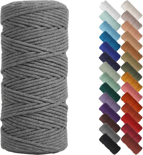 Miniatura 27 de NOANTA - Cuerda de macramé color beige natural, 1/8 pulgadas (3 mm) x 109 yardas (100 metros), cuerda de algodón colorido para colgar en la pared