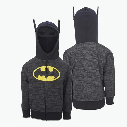 Miniatura 3 de BATMAN Sudadera con capucha con cremallera, máscara facial con superhéroe integrado, para niños