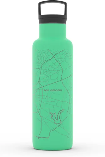 Miniatura 71 de Well Told Botella de agua aislada con mapa de Washington DC grabado, botella de acero inoxidable grabada (21 onzas, blanco) botella aislada de mapa