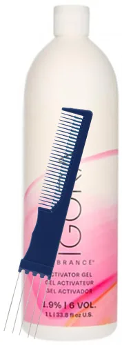 M Hair Designs Igora Vibrance 1.9% / 6 Volumen Activador Gel 1 Litro Pinzas Piraña (2 artículos)
