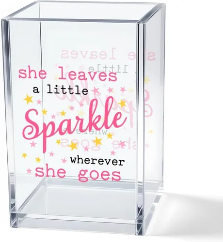 Miniatura 16 de Never Let Anyone Dull Your Sparkle - Organizador de brochas de maquillaje acrílico, almacenamiento de pinceles acrílicos para niñas, regalos