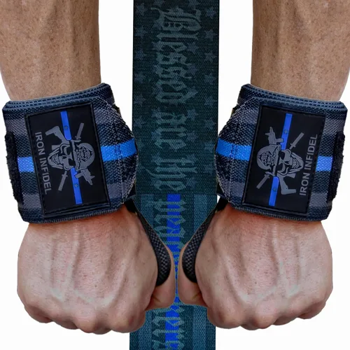 Miniatura 12 de Iron Infidel - Muñequeras para levantamiento de pesas - 18" y 24" de soporte pesado para entrenamiento, accesorios de gimnasio para hombres - Uso