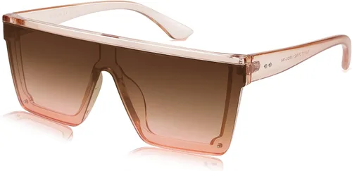 SOJOS SJ2117 - Gafas de sol cuadradas grandes para mujer, marco grueso, parte superior plana con espejo, lentes siamesas, tamaño más grande