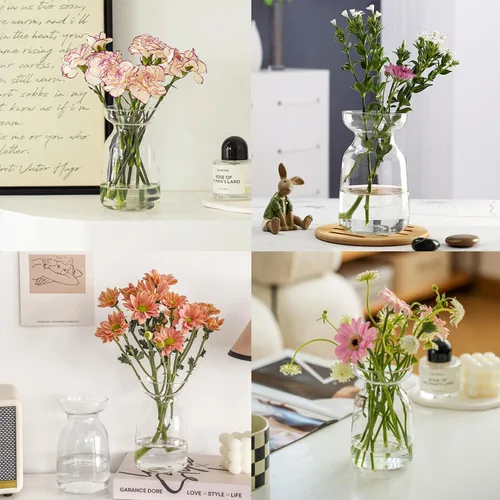 Miniatura 7 de Gute Jarrones de vidrio para decoración, modernos jarrones decorativos para centros de mesa, decoración de escritorio para el hogar, sala de estar