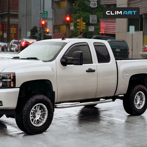 Miniatura 2 de CLIM ART Deflectores de lluvia increíblemente duraderos en el canal para Chevrolet (Chevy) Silverado/GMC Sierra 1500 2007-2013 de cabina extendida