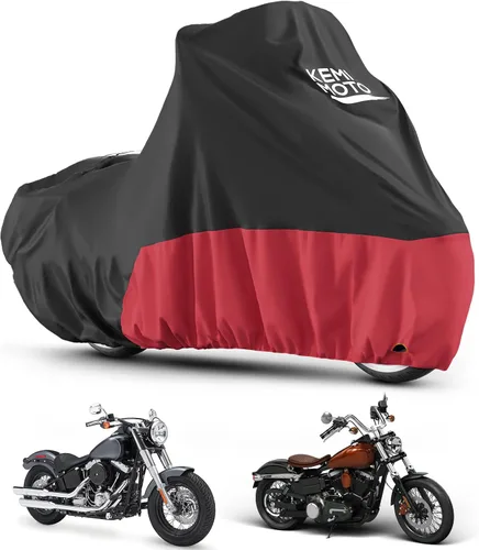 Miniatura 12 de KEMIMOTO Funda para motocicleta 420D resistente al agua, compatible con los modelos Softail Dyna, Standard Heritage Classic 114 Shadow Cruiser