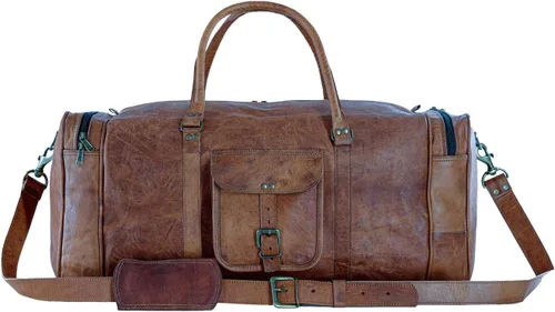 Miniatura 9 de KPL Bolsa viajera de piel vintage de 21 pulgadas, para deportes, oferta de fin de semana