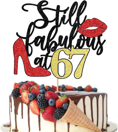 Miniatura 8 de Still Fabulous at 30 - Decoración para tartas de feliz cumpleaños de 30 años, tacones altos de reina con labios rojos grandes, decoración