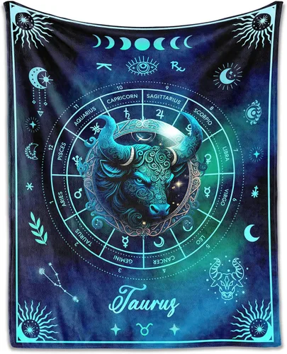 Miniatura 18 de Manta Acuario para Regalos, 40" x 30" Manta Rectangular de Franela del Zodiaco Acogedora, Regalo para Niños Niñas Adolescentes Mujeres Hombres