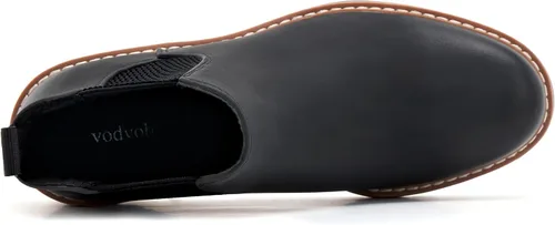 Miniatura 4 de vodvob Botas de tobillo para mujer, botines de tacón de cuña elásticos con plataforma Chelsea sin cordones y suela de lengüeta