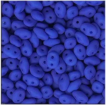 Miniatura 24 de Matubo Superduo - Cuentas de vidrio prensado checo con 2 agujeros, 0.098 x 0.197 in, tiza metálica de amatista brillante