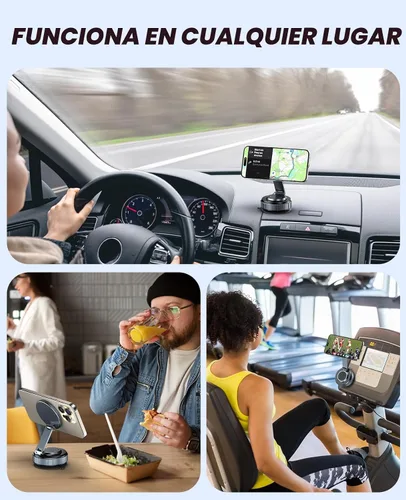 Miniatura 6 de Jononser Soporte de teléfono de succión para salpicadero/parabrisas de automóvil, soporte magnético ajustable de 360° para automóvil, soporte