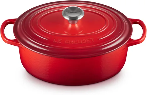 Miniatura 40 de Le Creuset Horno holandés ovalado Signature de hierro fundido esmaltado, 2.75 cuartos de galón., Blanco