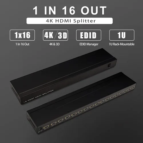 Miniatura 6 de Divisor HDMI 4K 1x16 1 en 16 salidas por Anlink-Ultra HD HDMI TV Splitter, 4K 60Hz, soporta 4K/8MP/5MP/1080P y 3D para Xbox PS4 PS3 Fire Stick Blue