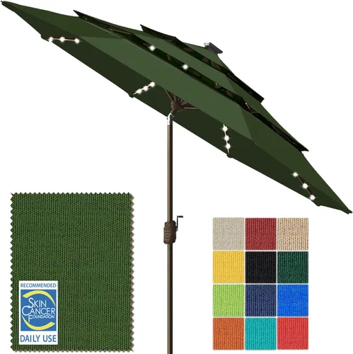 Miniatura 13 de EliteShade - Sombrilla solar de 9 pies / 2.74 metros, con 80 luces LED para patio, mesa al aire libre, con ventilación y cubierta que no se decolora