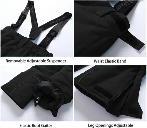 Miniatura 3 de PHIBEE - Pantalones de esquí impermeables y transpirables de poliéster para niños.
