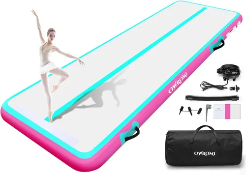 Miniatura 8 de Colchonetas hinchables de aire para gimnasia de 10, 13, 16 y 20 pies, pista de caída para niños, colchonetas de 4/8 pulgadas de grosor
