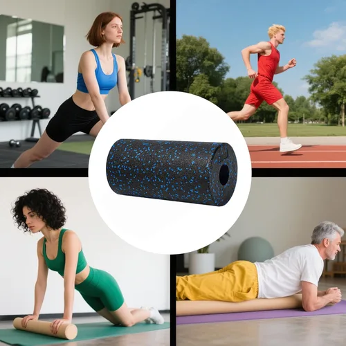 Miniatura 5 de Rodillo de espuma – Masajeador de tejido profundo, relajante muscular de alta densidad, herramienta de recuperación de fitness para espalda, Negro