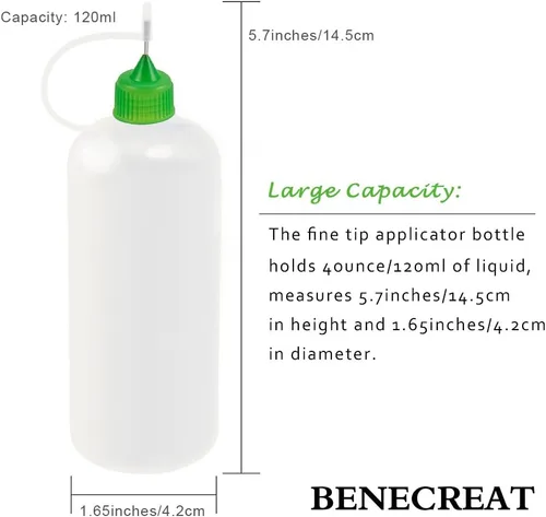 Miniatura 2 de BENECREAT - Juego de 12 botellas aplicadoras de punta de precisión multiusos de 4 onzas con cuentagotas y embudos de plástico, líquido de Halloween
