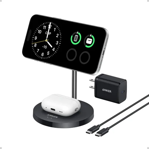 Miniatura 9 de Anker Soporte de Cargador MagGo Compatible con MagSafe, Cargador Inalámbrico para iPhone 17, Estación de Carga 2 en 1, Certificado Qi2 Carga Rápida