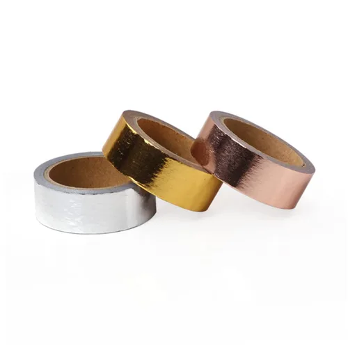 Miniatura 5 de TEHAUX DIY Juego de cinta dorada de oro rosa y plata Washi Tape para el embalaje del planificador de decoración