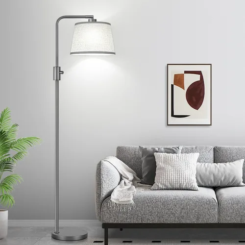 Miniatura 19 de Nintiue Lámpara de pie dorada regulable, bombilla LED Edison de 1000 lm incluida, lámparas de pie de arco para sala de estar con base de mármol