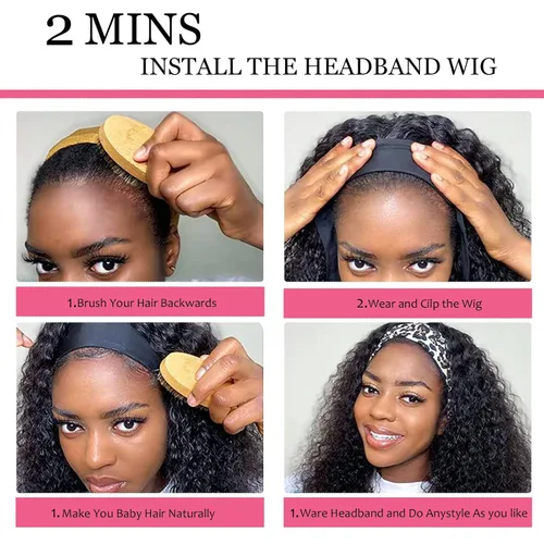 Miniatura 4 de G&T - Peluca de cabello humano rizado de 30 pulgadas para mujeres negras, densidad del 180%, sin pegamento, 100% cabello humano brasileño, ondulado