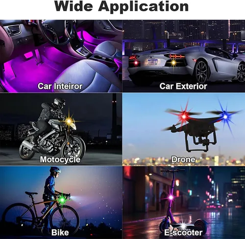 Miniatura 2 de Flyant Luces estroboscópicas LED inalámbricas con control remoto, 8 colores, impermeable, anticolisión, USB, luz de advertencia, luces LED