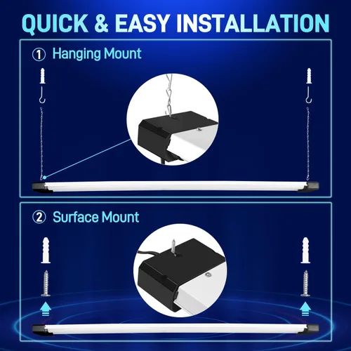 Miniatura 3 de hykolity Luz LED de 5000 K para tienda, 4 pies, luz diurna de 42 W, luces de techo LED para garajes, talleres, sótanos, colgantes o empotrados