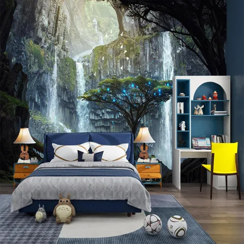 Miniatura 8 de FLFK Murales de Pared Despegables y Adhesivos de Paisaje de Cascada 78.7"x59" - Papel Tapiz Autoadhesivo Pintura Adhesivo Grande XXL Póster
