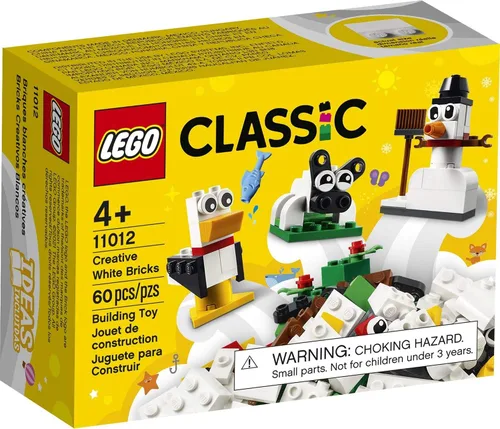 Miniatura 4 de LEGO Classic Creative White Bricks 11012 Kit de construcción; juego de construcción de juguetes para juego creativo con 3 ideas de construcción