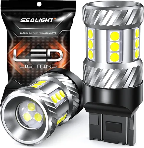 Miniatura 9 de SEALIGHT Bombilla LED 7440 7443, 6000K blanco brillante 3000LM para 7441 992 T20 W21W 7444 bombillas LED de repuesto para luces de marcha atrás