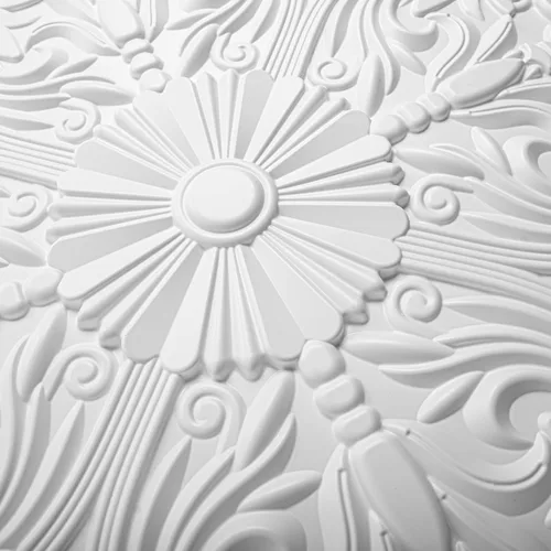 Miniatura 8 de Azulejos decorativos para techo Art3d de 5 cm x 5 cm con pegamento, para colocar en el techo, 24 x 24, paquete de 12 azulejos con flores españolas