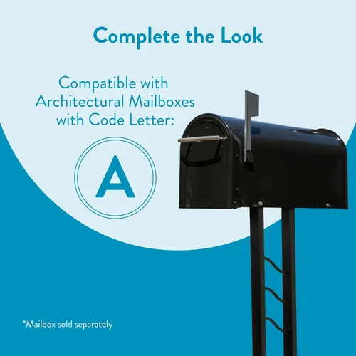 Miniatura 6 de Architectural Mailboxes Montroso - Poste para buzón de acero galvanizado, código de compatibilidad A, MON00BPEC, negro