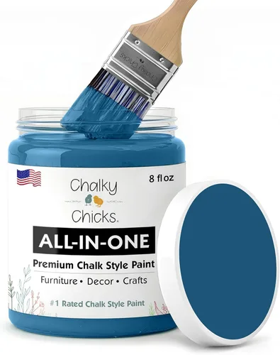 Miniatura 146 de Chalky Chicks - Pintura mate a la tiza, no requiere lijado, 4 onzas líquidas, color gris oscuro (Gun Metal Gray), para muebles, pintura sin Gris