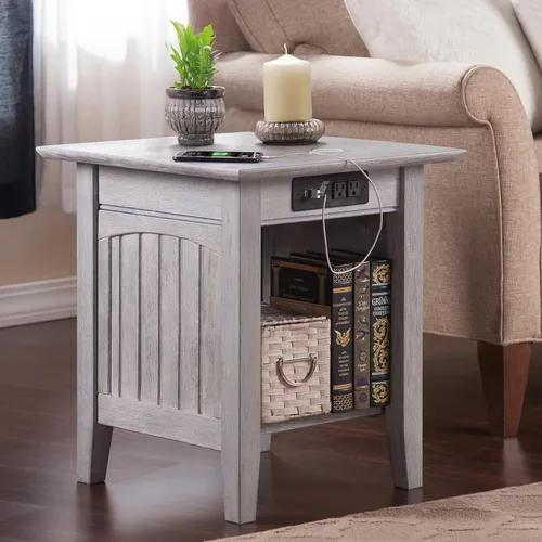 Miniatura 8 de Mesa Atlantic Furniture AH13312 Nantucket, mesa auxiliar, Madera, Driftwood