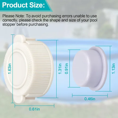 Miniatura 3 de 4569 Tapa de tapón de drenaje de piscina de 1/3 pulgadas para válvula de escape Intex, pieza de repuesto de tapa de tapón de válvula de drenaje