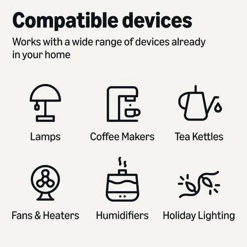 Miniatura 6 de Amazon Basics Enchufe inteligente, funciona solo con Alexa, Wi-Fi de 2.4 GHz, no requiere hub, 1 paquete, blanco